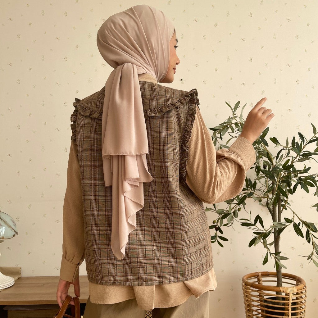 Image of Eclemix Outer Mosha | Vest Wanita Tartan Tanpa Lengan